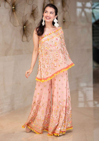 Gopi Vaid-Kaveer Pink Flared Pants And Top-INDIASPOPUP.COM
