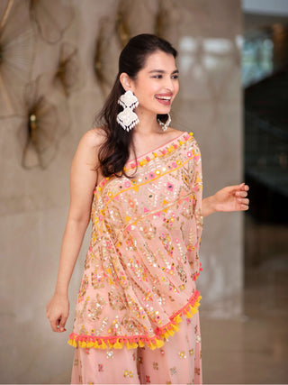 Gopi Vaid-Kaveer Pink Flared Pants And Top-INDIASPOPUP.COM