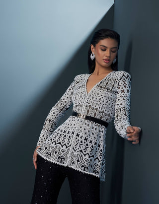 Galexia black kurta and sharara set