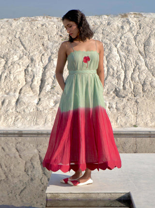 The Loom Art-Avocado Punch Mint Pink Dress-INDIASPOPUP.COM
