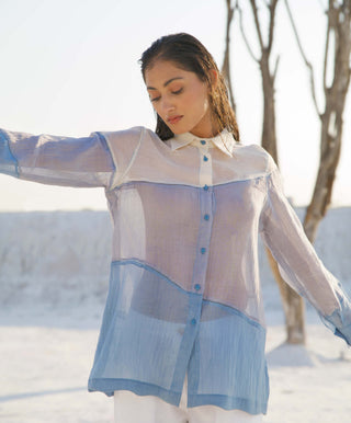The Loom Art-Skyline Blue Gray Shirt And Pant-INDIASPOPUP.COM