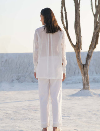 The Loom Art-Lily White Shirt And Pant-INDIASPOPUP.COM