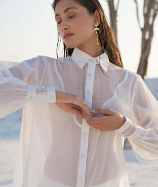 The Loom Art-Lily White Shirt And Pant-INDIASPOPUP.COM