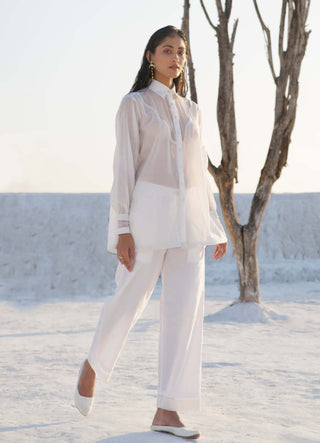 The Loom Art-Lily White Shirt And Pant-INDIASPOPUP.COM