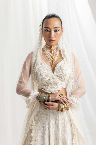 Seema Thukral-Ivory Embellished Lehenga Set-INDIASPOPUP.COM