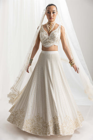 Seema Thukral-Ivory Embellished Lehenga Set-INDIASPOPUP.COM