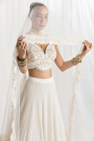 Seema Thukral-Ivory Embellished Lehenga Set-INDIASPOPUP.COM