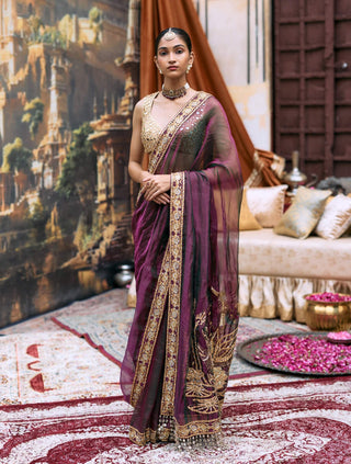 Purple dhoop chaon padmanidhi sari and blouse