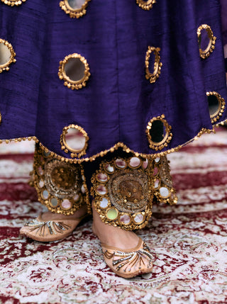 Purple jamunee inara anarkali set
