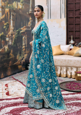 Blue lampi neelam sharara set