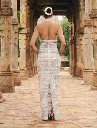 Itrh Soma Silver Stone Gown available on indiaspopup