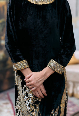 Black maharani kurta set