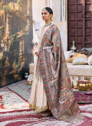 Beige sharanya anarkali set