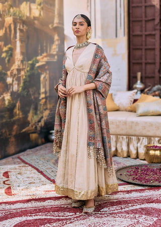 Beige sharanya anarkali set