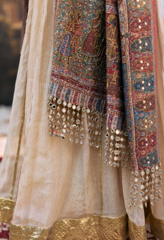 Beige sharanya anarkali set