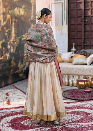 Beige sharanya anarkali set