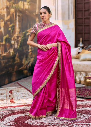 Pink manimaya sari and blouse