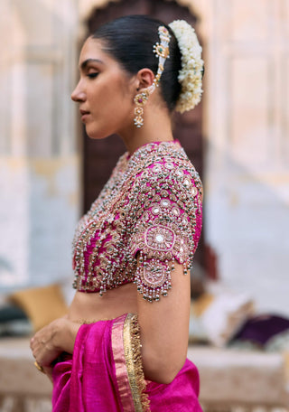 Pink manimaya sari and blouse