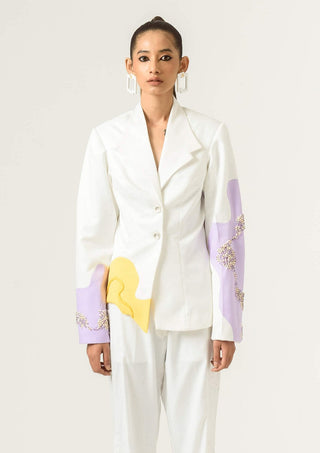 Siddhant Aggarwal-Ivory Lilac Blazer-INDIASPOPUP.COM