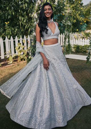 Chamee And Palak-Janice Gray Lehenga Set-INDIASPOPUP.COM