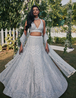 Chamee And Palak-Janice Gray Lehenga Set-INDIASPOPUP.COM