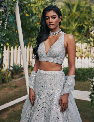 Chamee And Palak-Janice Gray Lehenga Set-INDIASPOPUP.COM