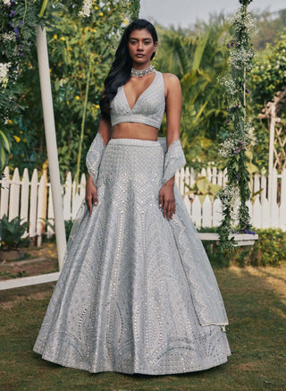Chamee And Palak-Janice Gray Lehenga Set-INDIASPOPUP.COM
