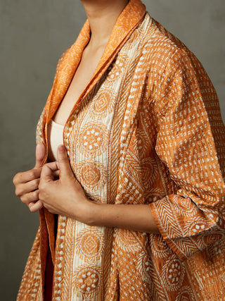 Ri.Ritu Kumar-Camel Brown Bhairavi Jacket-INDIASPOPUP.COM