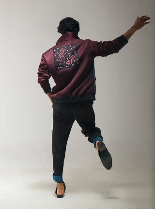 Jatin Malik-Black Stripes Bomber Jacket And Pants-INDIASPOPUP.COM