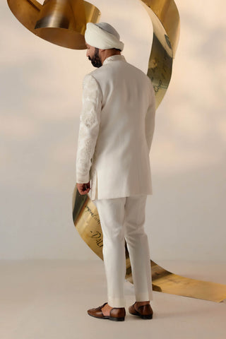 Jatin Malik-Pearl Long Bandhgala And Trousers-INDIASPOPUP.COM