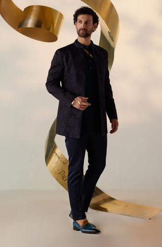Jatin Malik-Celestial Blue Bandhgala And Trousers-INDIASPOPUP.COM