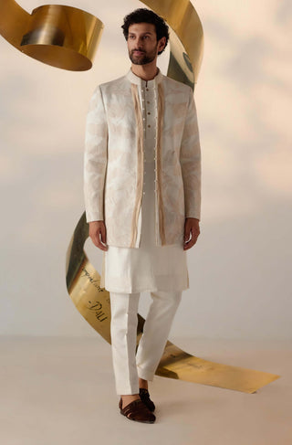Jatin Malik-Dreamy Ivory Bandhgala And Trousers-INDIASPOPUP.COM