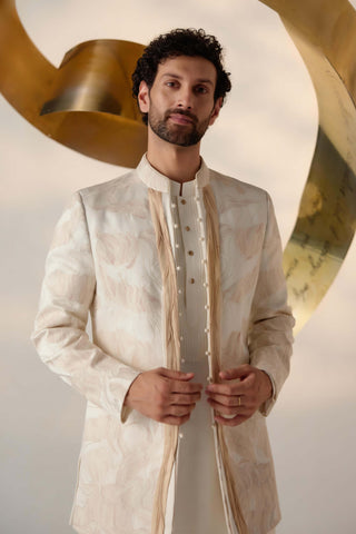 Jatin Malik-Dreamy Ivory Bandhgala And Trousers-INDIASPOPUP.COM