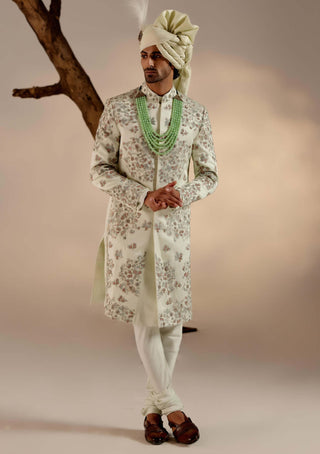Jatin Malik-Hazy Blue Sherwani Set-INDIASPOPUP.COM