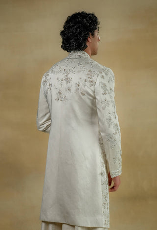 Jatin Malik-Gardenia White Sherwani Set-INDIASPOPUP.COM