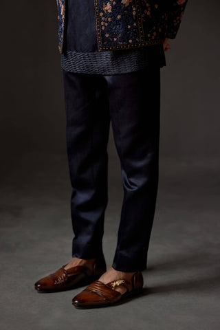 Jatin Malik-Midnight Omber Short Jacket And Kurta Set-INDIASPOPUP.COM