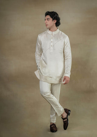 Jatin Malik-Eleven Ivory Short Jacket And Kurta Set-INDIASPOPUP.COM