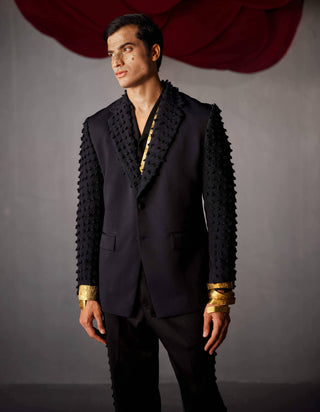 Jatin Malik-Midnight Blue Stygian Blazer And Trouser-INDIASPOPUP.COM