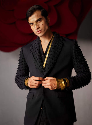 Jatin Malik-Midnight Blue Stygian Blazer And Trouser-INDIASPOPUP.COM