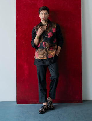 Deep Fuschia Nehru Jacket Set by Jatin Malik available on Indiaspopup.com