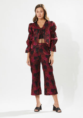 Meadow-Juliet Red Black Top And Pants-INDIASPOPUP.COM