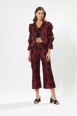 Meadow-Juliet Red Black Top And Pants-INDIASPOPUP.COM