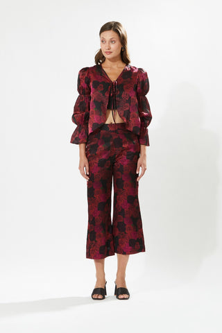 Meadow-Juliet Red Black Top And Pants-INDIASPOPUP.COM