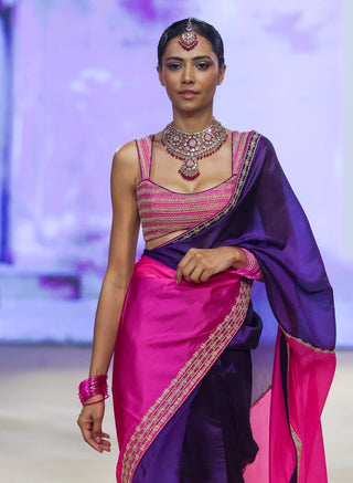 Punit Balana Baingani And Gulabi Classic Sari And Blouse available on indiaspopup