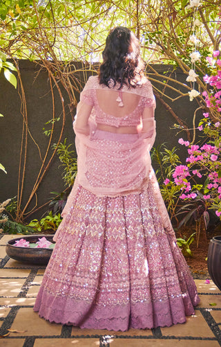 Jade By Monica & Karishma-Blush Pink Lehenga Set-INDIASPOPUP.COM