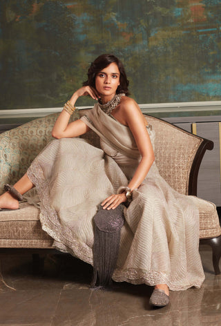 Jade By Monica & Karishma-Gina Ivory Gold Gown-INDIASPOPUP.COM