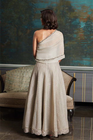 Jade By Monica & Karishma-Gina Ivory Gold Gown-INDIASPOPUP.COM