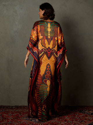 Ri.Ritu Kumar-Black Petunia Kaftan-INDIASPOPUP.COM