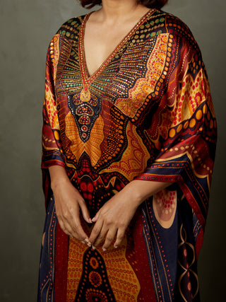 Ri.Ritu Kumar-Black Petunia Kaftan-INDIASPOPUP.COM