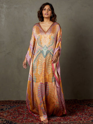 Ri.Ritu Kumar-Mauve Embroidered Petunia Kaftan-INDIASPOPUP.COM